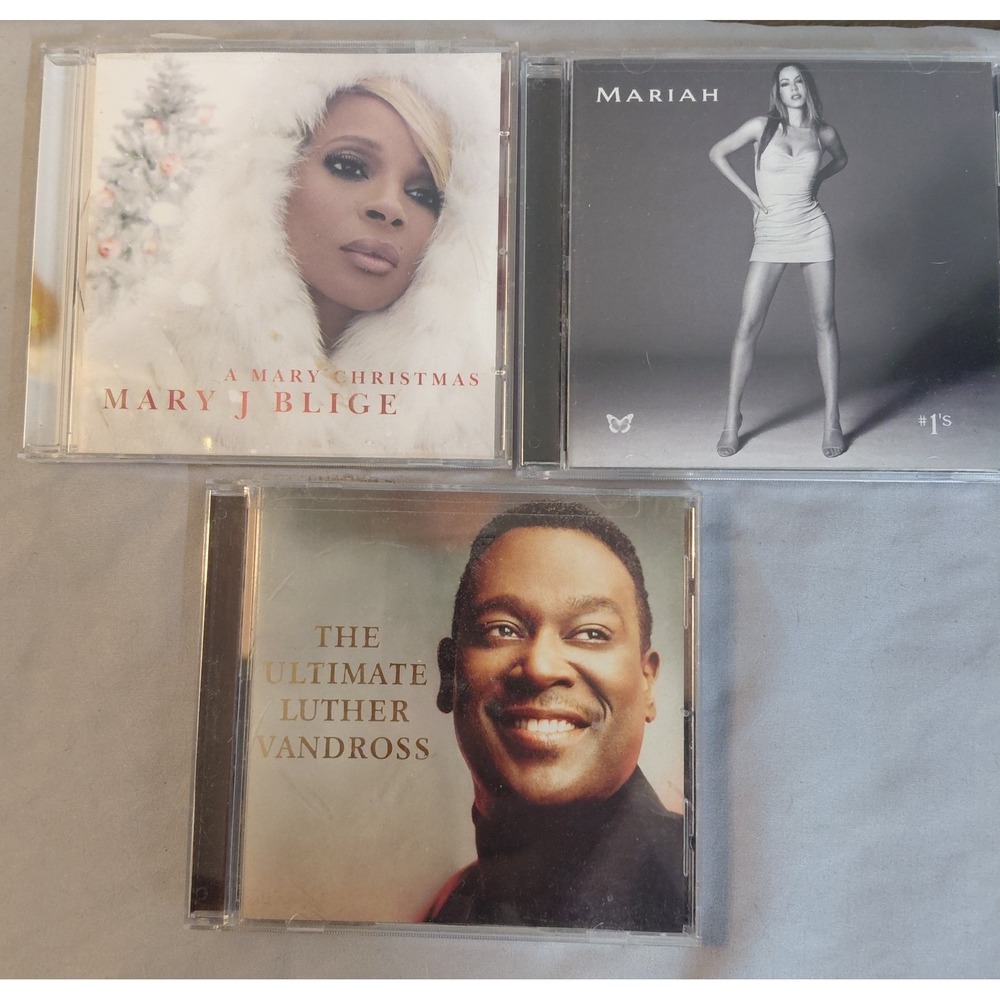 R&B CD Lot of 3 Mariah Carey #1's Luther Vandross Ultimate Mary J Blige Xmas
